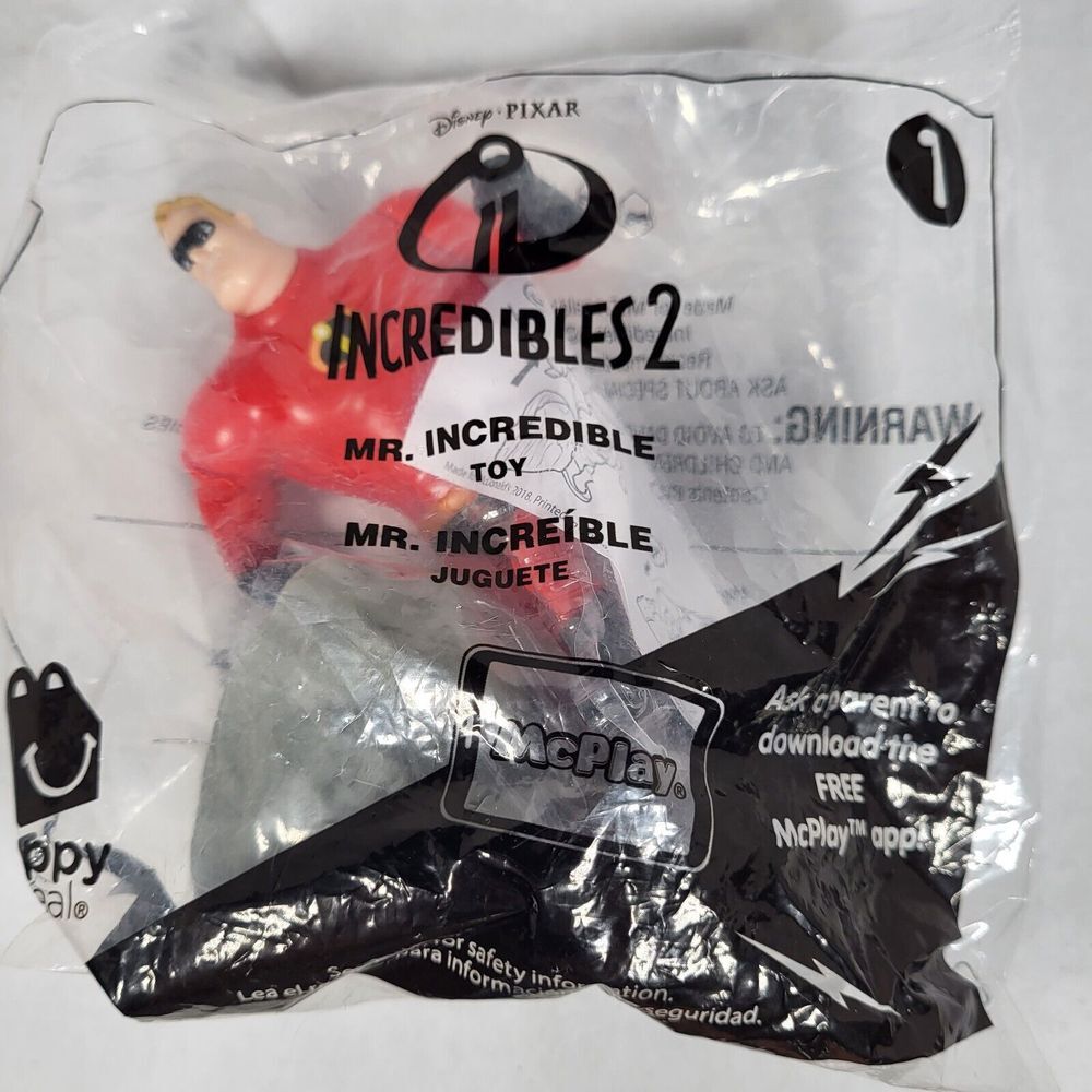 2 Incredibles 2 Happy Meal McDonalds Toys 2018 #1 Mr Incredible #6 Frozone - Picture 5 of 7